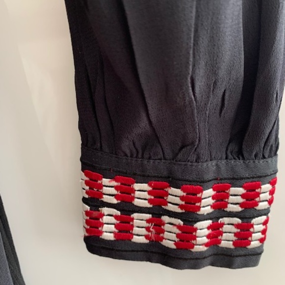 Embroidered Peasant Dress Tunic Belted Beaded Boho - Picture 11 of 13